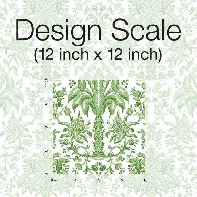 Palmetto Palm Damask Green Wallpaper - York Wallcoverings - DM5011 - York Wallcoverings Wallpaper