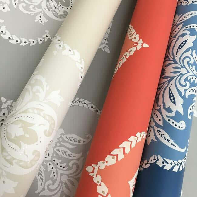 signet-medallion-damask-blue-wallpaper-york-wallcoverings-dm4986 - York Wallcoverings Wallpaper