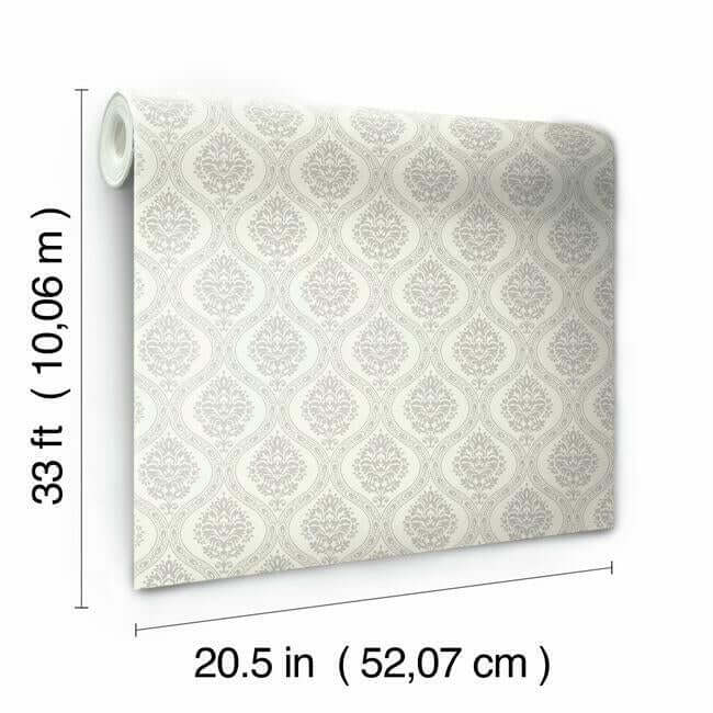 petite-ogee-taupe-wallpaper-york-wallcoverings-dm5027 - York Wallcoverings Wallpaper
