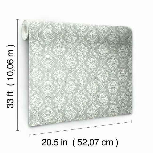 Petite Ogee Green Wallpaper - York Wallcoverings - DM5028 - York Wallcoverings Wallpaper