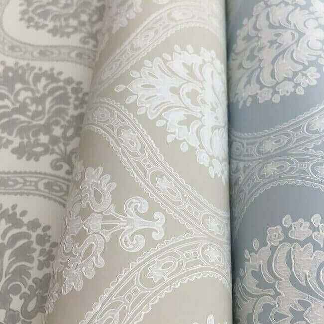Petite Ogee Blue Wallpaper - York Wallcoverings - DM5026 - York Wallcoverings Wallpaper