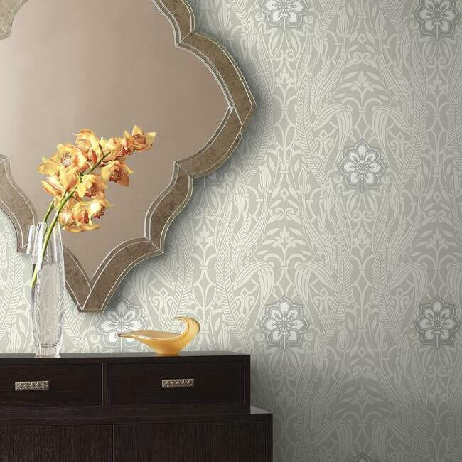 gatsby-damask-grey-wallpaper-york-wallcoverings-dm4992 - York Wallcoverings Wallpaper