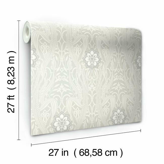 gatsby-damask-grey-wallpaper-york-wallcoverings-dm4992 - York Wallcoverings Wallpaper