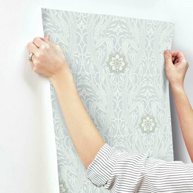 gatsby-damask-blue-wallpaper-york-wallcoverings-dm4991 - York Wallcoverings Wallpaper