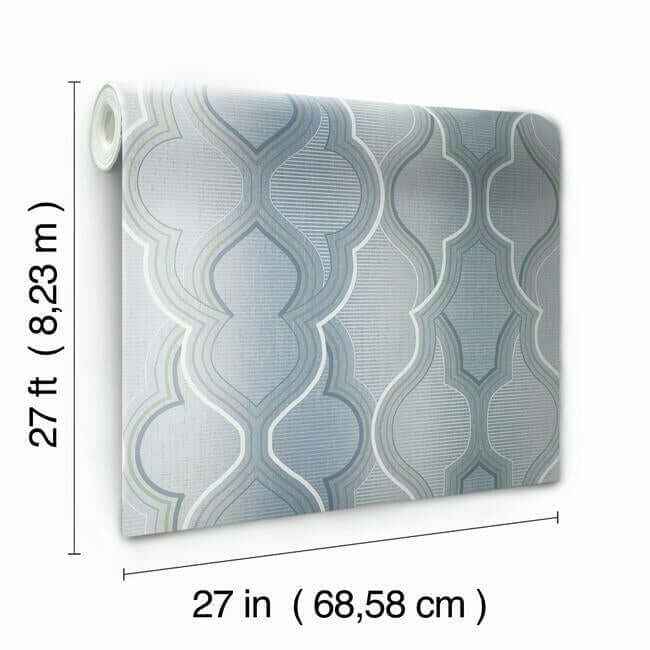 Modern Ombre Damask Blue Wallpaper - York Wallcoverings - DM4944 - York Wallcoverings Wallpaper
