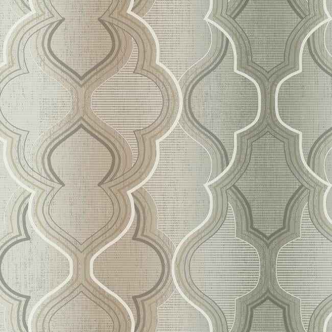 Modern Ombre Damask Brown Wallpaper - York Wallcoverings - DM4943