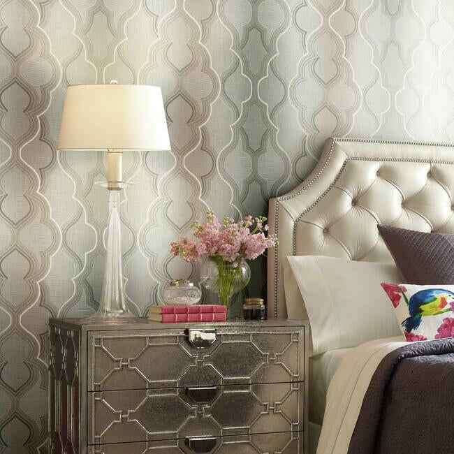 Modern Ombre Damask Brown Wallpaper - York Wallcoverings - DM4943 - York Wallcoverings Wallpaper