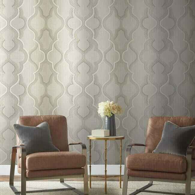 Ombre Damask Neutral Wallpaper - York Wallcoverings - DM4942 - York Wallcoverings Wallpaper