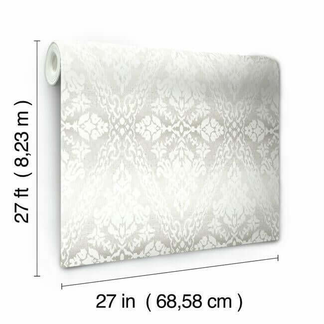tudor-diamond-damask-grey-wallpaper-york-wallcoverings-dm4934 - York Wallcoverings Wallpaper