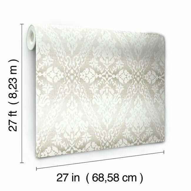 Tudor Diamond Damask Off White Wallpaper - York Wallcoverings - DM4933 - York Wallcoverings Wallpaper