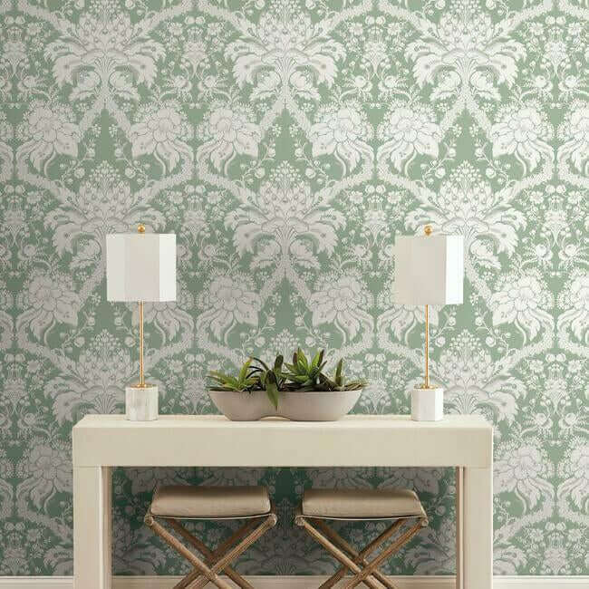french-artichoke-dam-green-wallpaper-york-wallcoverings-dm4954 - York Wallcoverings Wallpaper