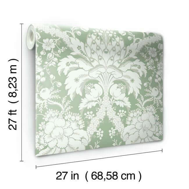 french-artichoke-dam-green-wallpaper-york-wallcoverings-dm4954 - York Wallcoverings Wallpaper