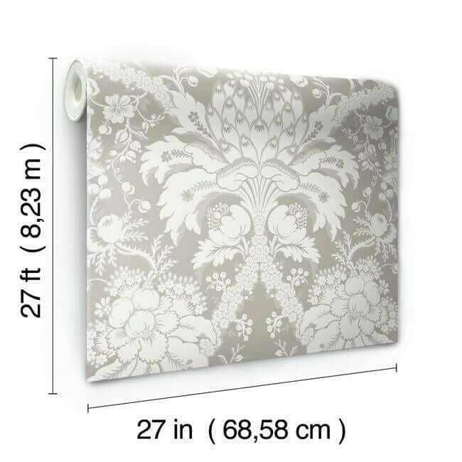 french-artichoke-dam-beige-wallpaper-york-wallcoverings-dm4952 - York Wallcoverings Wallpaper