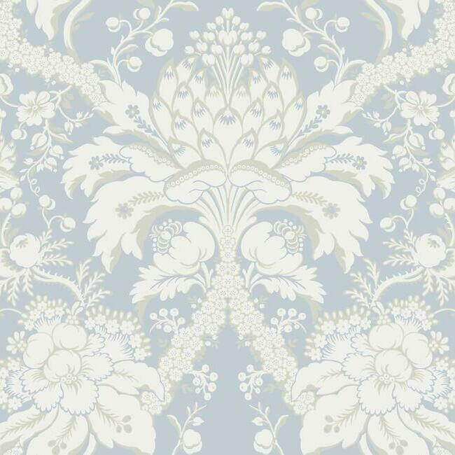 french-artichoke-dam-blue-wallpaper-york-wallcoverings-dm4955 - York Wallcoverings Wallpaper