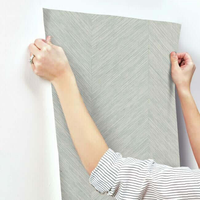 chevron-grey-metallic-wallpaper-york-wallcoverings-bo6603 - York Wallcoverings Wallpaper