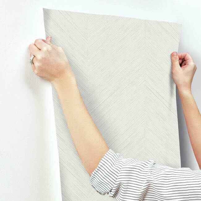 Chevron White Metallic Wallpaper - York Wallcoverings - BO6601 - York Wallcoverings Wallpaper