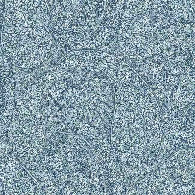 Kashmir Dreams Paisley Blue Wallpaper - York Wallcoverings - BO6655