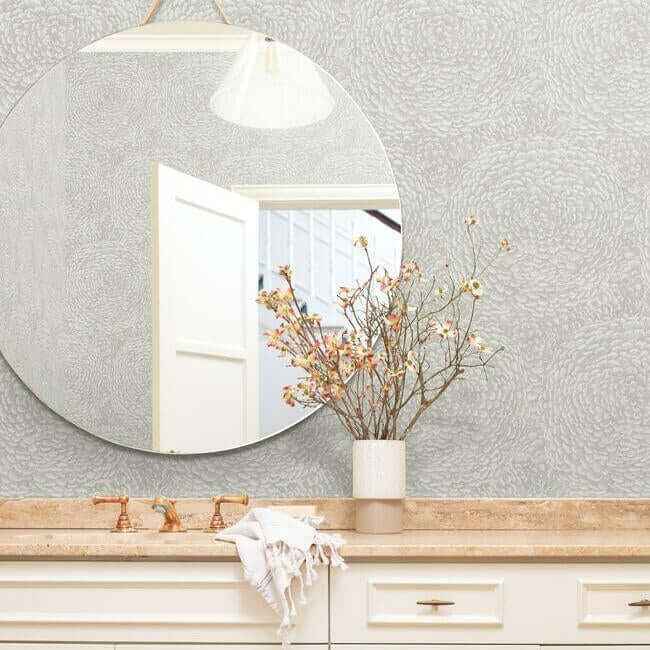 Floret Off White Wallpaper - York Wallcoverings - BO6753 - York Wallcoverings Wallpaper
