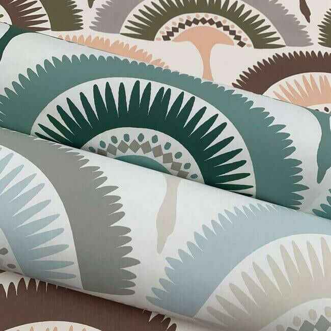 Feather & Fringe Green Wallpaper - York Wallcoverings - BO6644 - York Wallcoverings Wallpaper
