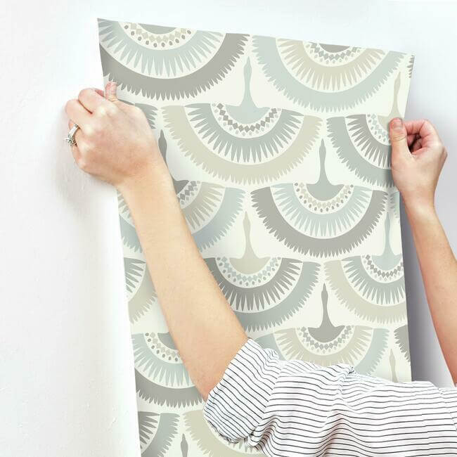 feather-fringe-cream-blue-wallpaper-york-wallcoverings-bo6643 - York Wallcoverings Wallpaper