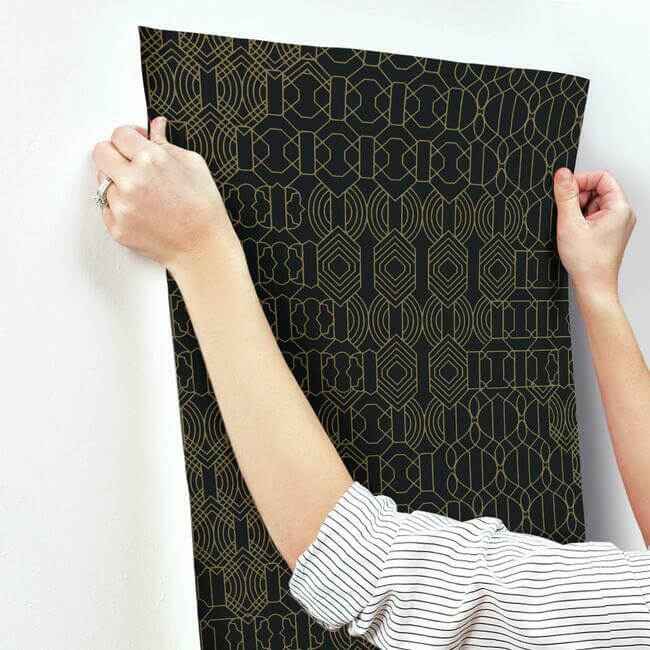 Modern Chandelier Black Wallpaper - York Wallcoverings - BO6674 - York Wallcoverings Wallpaper