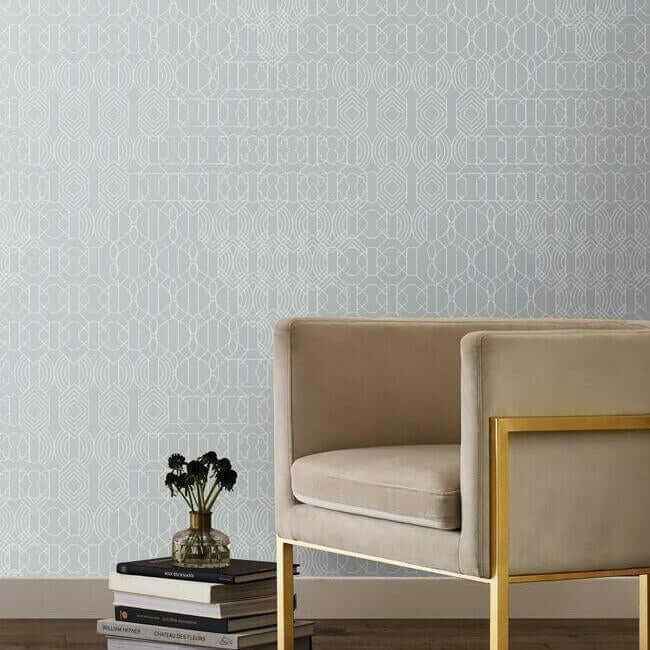 Modern Chandelier Light Blue Wallpaper - York Wallcoverings - BO6671 - York Wallcoverings Wallpaper