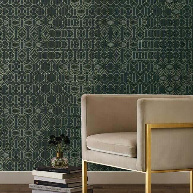 modern-chandelier-wallpaper-navy-york-wallcoverings-bo6673 - York Wallcoverings Wallpaper