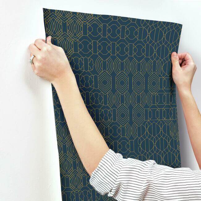 modern-chandelier-wallpaper-navy-york-wallcoverings-bo6673 - York Wallcoverings Wallpaper