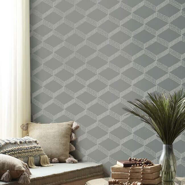palisades-paperweave-grey-white-wallpaper-york-wallcoverings-bo6722 - York Wallcoverings Wallpaper
