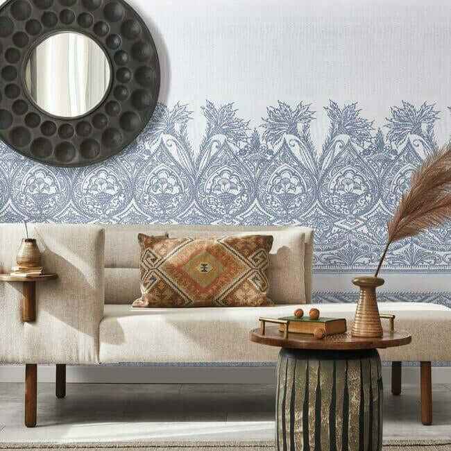 Henna Blue Wall Mural - York Wallcoverings - BO6741M - York Wallcoverings Wallpaper
