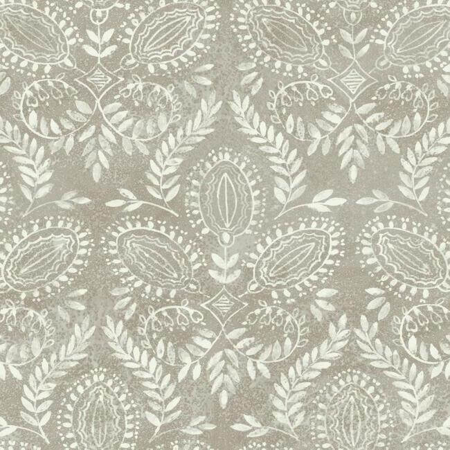 laurel-damask-brown-wallpaper-york-wallcoverings-bo6732 - York Wallcoverings Wallpaper