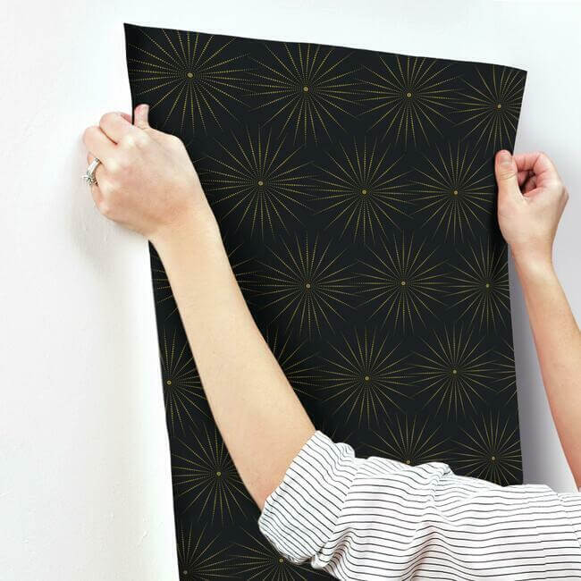 starlight-black-gold-wallpaper-york-wallcoverings-bo6696 - York Wallcoverings Wallpaper