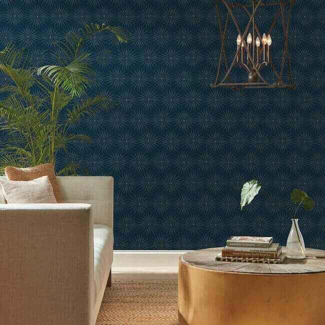 Starlight Blue & Silver Wallpaper - York Wallcoverings - BO6695 - York Wallcoverings Wallpaper