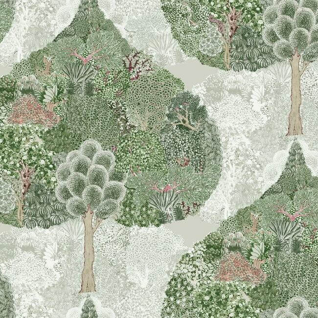 mystic-forest-green-coral-wallpaper-york-wallcoverings-bo6702 - York Wallcoverings Wallpaper