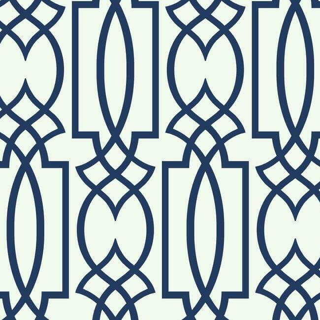 large-lattice-blue-wallpaper-york-wallcoverings-cm2383 - York Wallcoverings Wallpaper