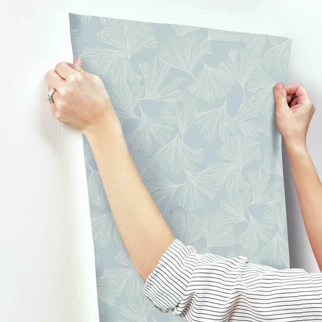 gingko-toss-blue-wallpaper-york-wallcoverings-dd3743 - York Wallcoverings Wallpaper