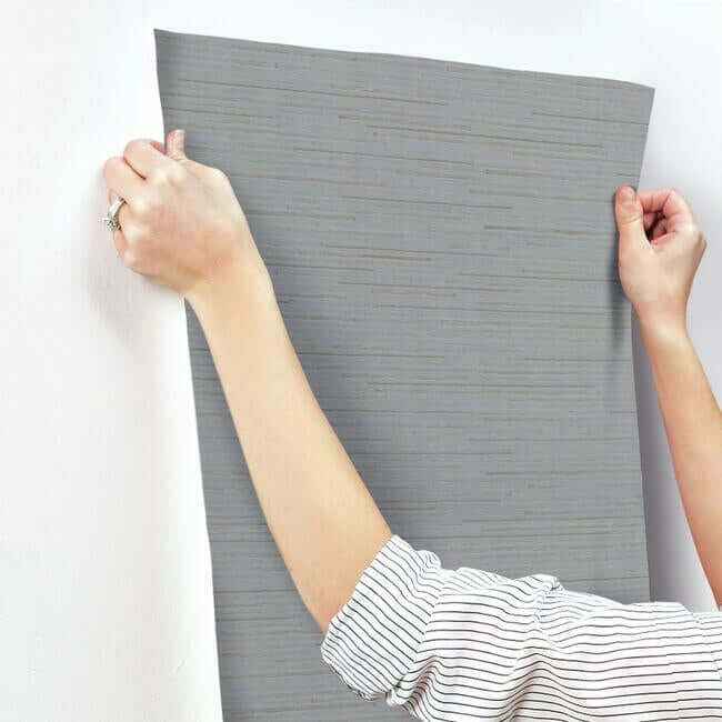 Ribbon Bamboo Blue & Silver Metallic Wallpaper - York Wallcoverings - DD3834 - York Wallcoverings Wallpaper
