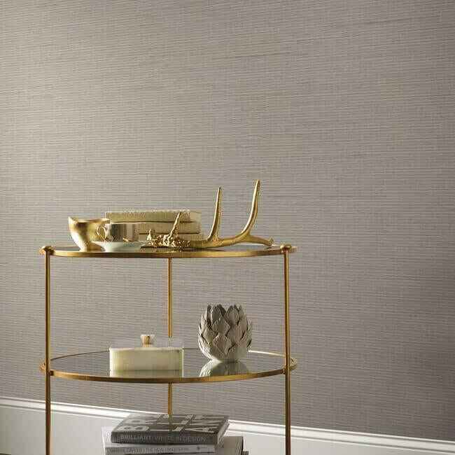 Ribbon Bamboo Silver Metallic Wallpaper - York Wallcoverings - DD3832