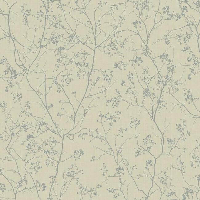 luminous-branches-taupe-silver-wallpaper-york-wallcoverings-dd3815 - York Wallcoverings Wallpaper