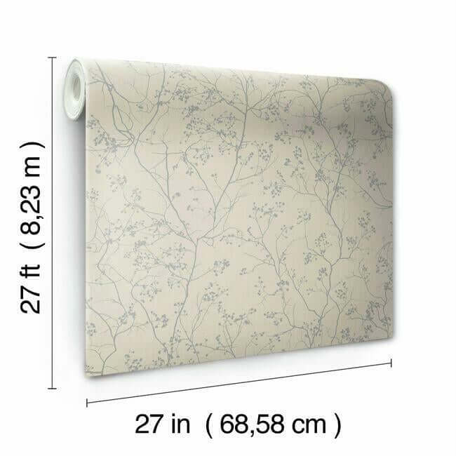 luminous-branches-taupe-silver-wallpaper-york-wallcoverings-dd3815 - York Wallcoverings Wallpaper