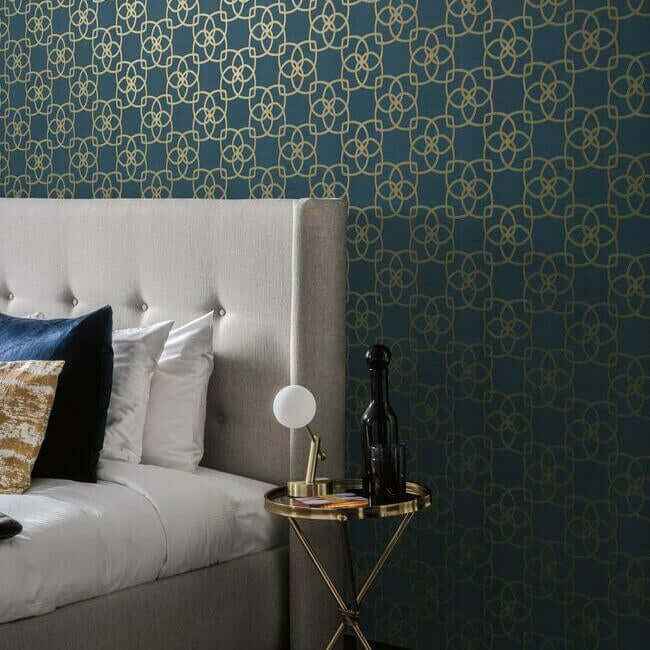 Serendipity Navy Wallpaper - York Wallcoverings - DD3711 - York Wallcoverings Wallpaper