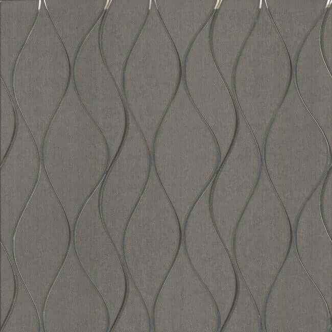 Wavy Stripe Black Metallic Wallpaper - York Wallcoverings - Y6201405 - York Wallcoverings Wallpaper