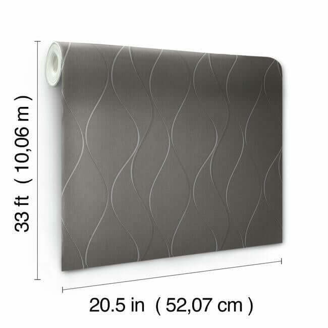 wavy-stripe-wallpaper-charcoal-york-wallcoverings-y6201405 - York Wallcoverings Wallpaper