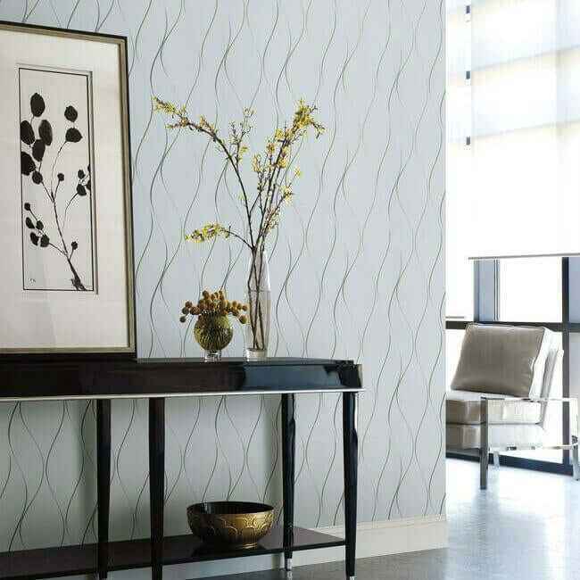 Wavy Stripe Light Blue Wallpaper - York Wallcoverings - DD3701 - York Wallcoverings Wallpaper