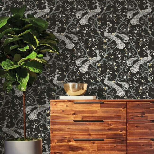 plume-black-gold-wallpaper-york-wallcoverings-bw3802 - York Wallcoverings Wallpaper