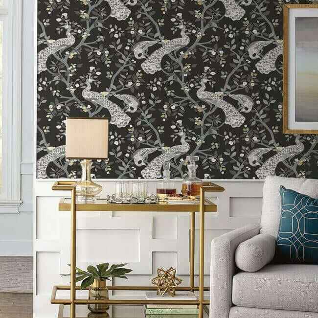 Plume Black & Gold Wallpaper - York Wallcoverings - BW3802 - York Wallcoverings Wallpaper