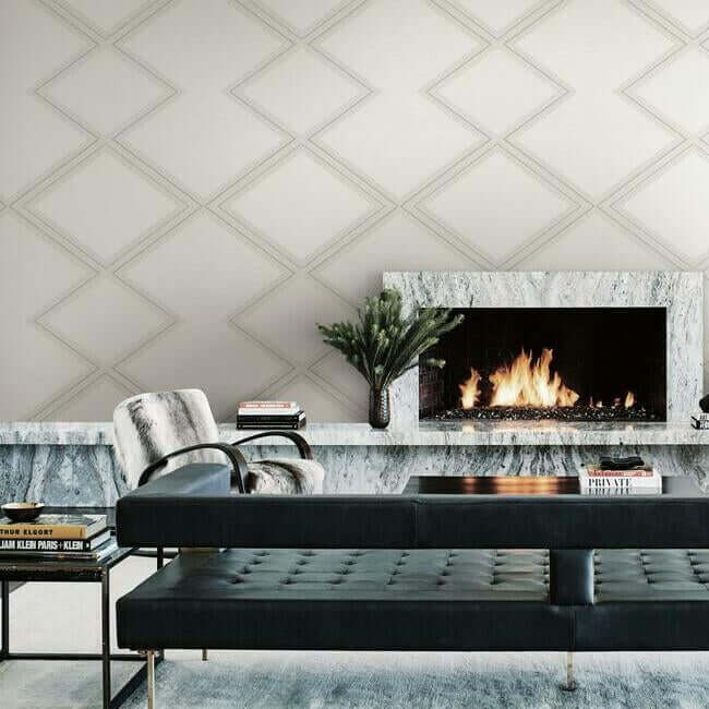 diamond-twist-white-cream-wallpaper-york-wallcoverings-bw3821 - York Wallcoverings Wallpaper