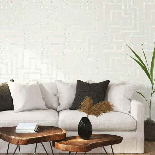 Graphic Polyomino Pearl Wallpaper - York Wallcoverings - BW3832 - York Wallcoverings Wallpaper
