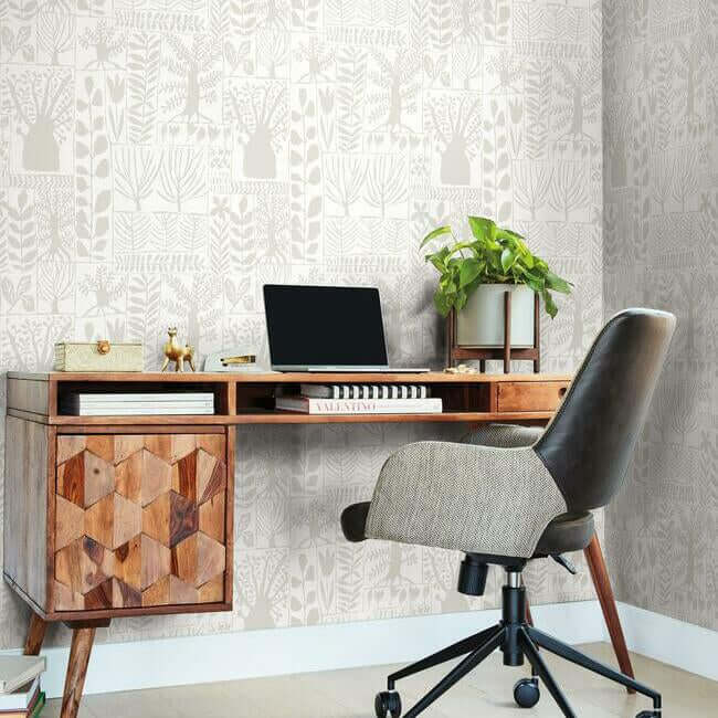 primitive-trees-white-cream-wallpaper-york-wallcoverings-bw3861 - York Wallcoverings Wallpaper