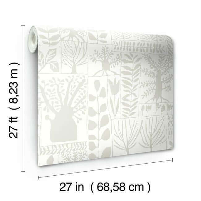 primitive-trees-white-cream-wallpaper-york-wallcoverings-bw3861 - York Wallcoverings Wallpaper
